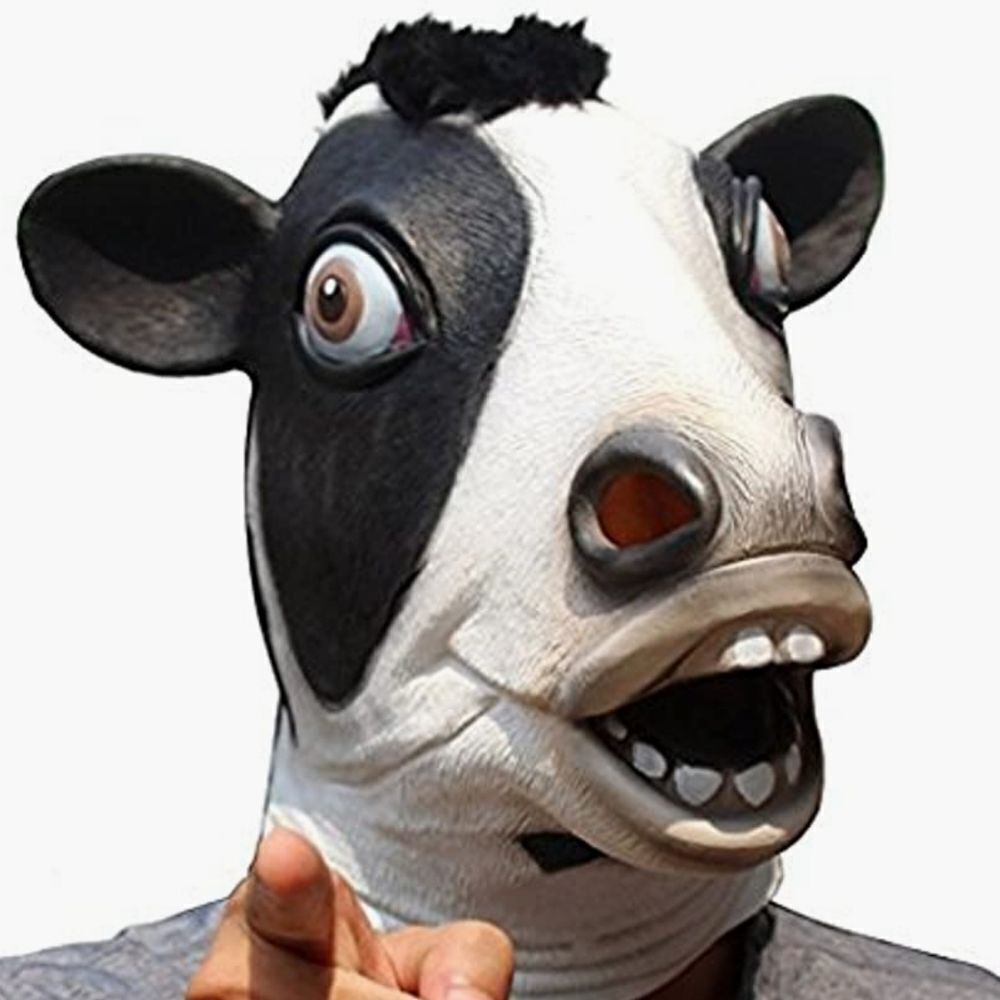 🔸️Cow Full Head Latex Costume Mask